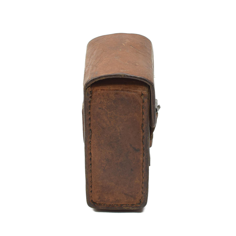Original Swedish Military Hard Leather Belt Pouch Universal Magazine Bag Vintage