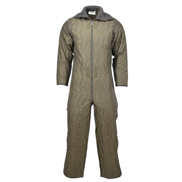 Original tysk militär täckning quiltad foder vinter jumpsuit foder oliv ny