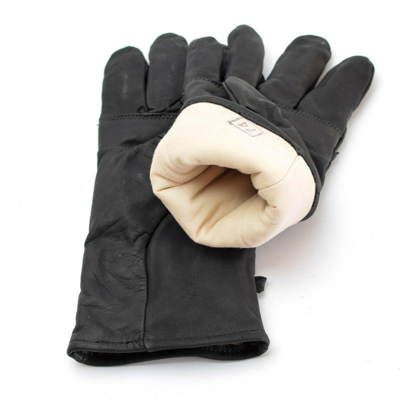 Original US Army Combat Leather Gloves äkta svart läder militär fråga