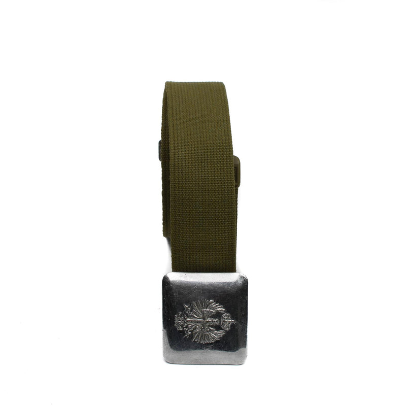 Äkta spanska armébältet Vintage Canvas Metal Buckle Formal Belt Military Issue
