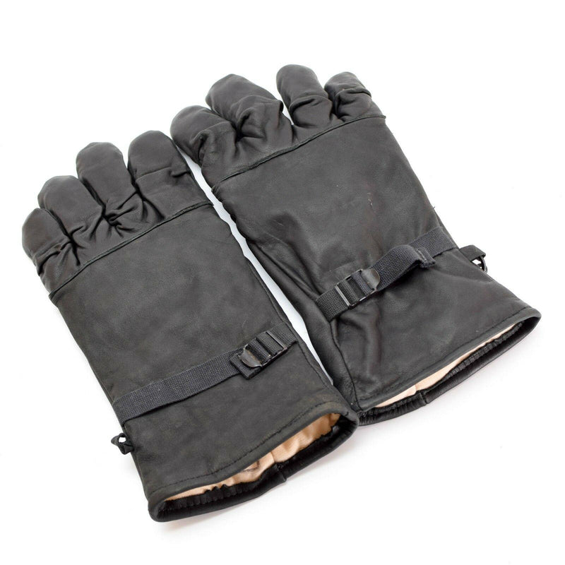 Original US Army Combat Leather Gloves äkta svart läder militär fråga
