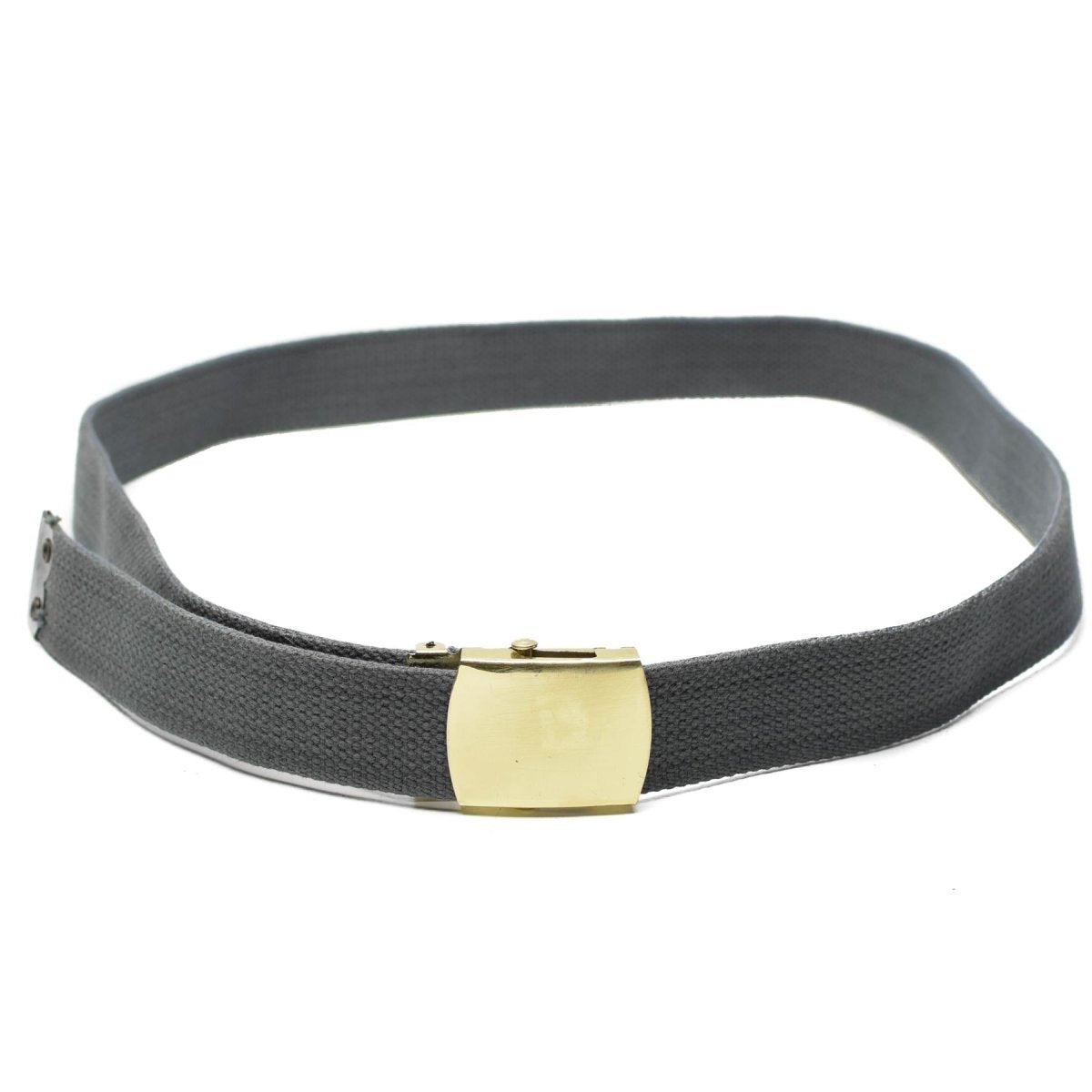 Canvas Army Military Casual Grey Belt med guldspänne unisex militäröverskott