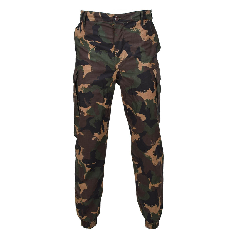 Original ungerska militära sommarfältbyxor M1990 Woodland Camo Ripstop New