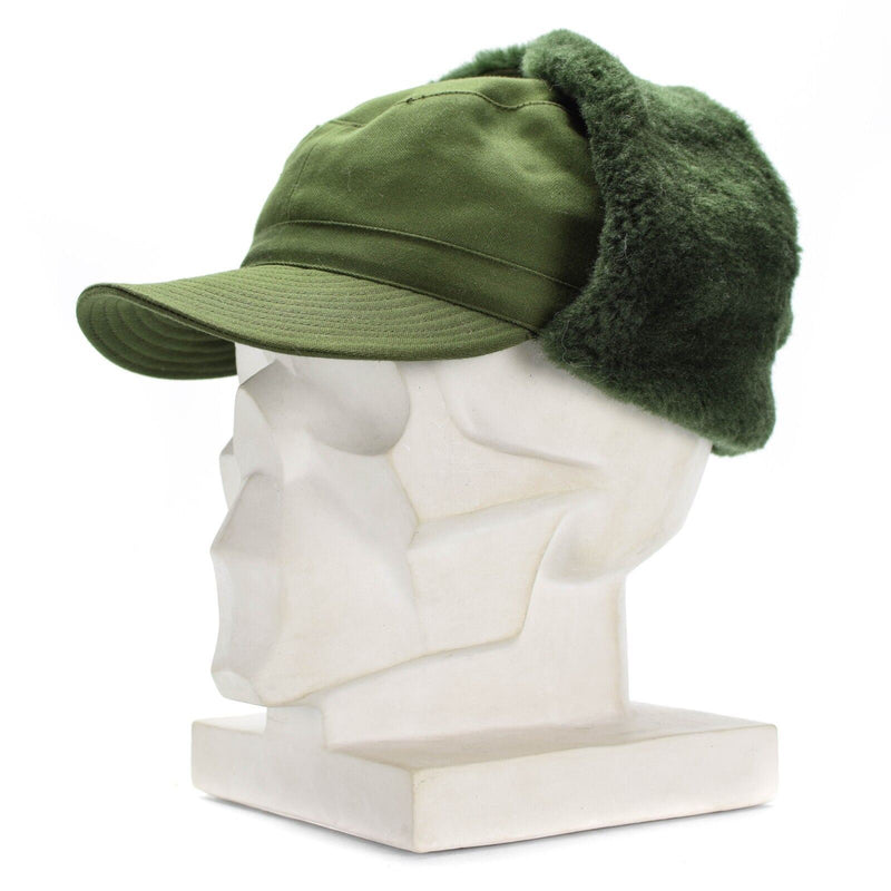 Original Swedish Sverige Military Army Winter Green M59 Combat Field Cap Hat Ny
