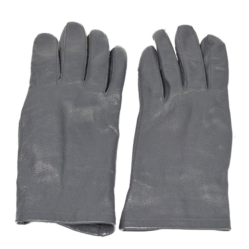 Original Tyskland Army Leather Gloves Grey Tactical Military Surplus Issue