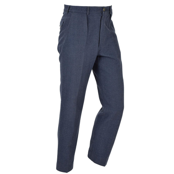 Original norsk militär klänning blå ullbyxor formella vintage byxor fält
