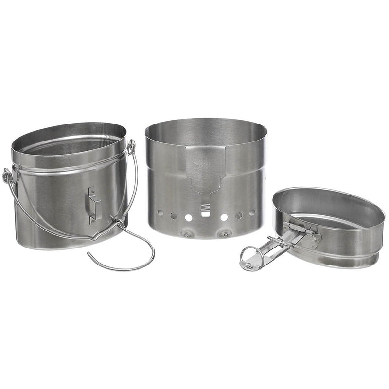 MFH Swedish Army Trangia Mess Kit Repro M40 Rostfritt stål 1.5L campingbrännare