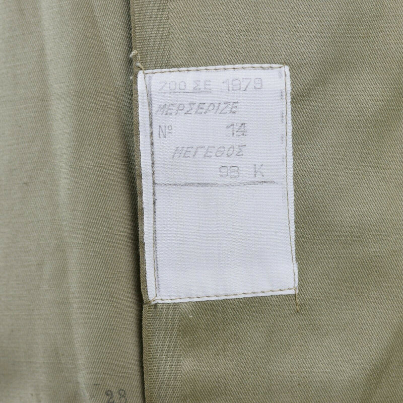 Äkta grekisk arméskjorta trötthet död lager chino khaki militärjacka ny