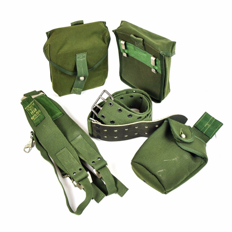 Original Swedish Army Webbing Rig System 304 Tactical Belt H-Stems hängslen
