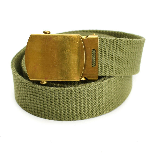 Original Swedish Army Khaki Green Belt Military Canvas W Buckle Sverige