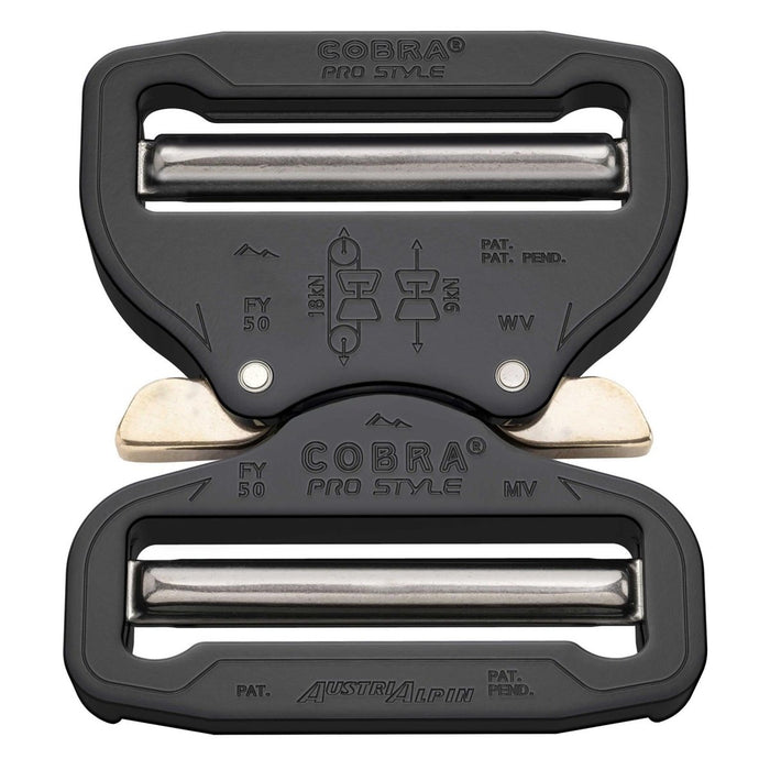 COBRA PRO STYLE Bältesspänne 50 mm Quick Release Heavy Duty Aluminium Svart - GoMilitar