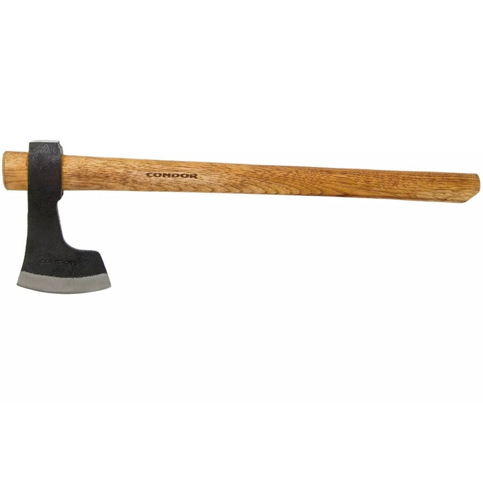 Condor Bushcraft Tomahawk-yxa med hickoryhandtag och stötsäkert 1060 kolstålblad för utomhusbruk
