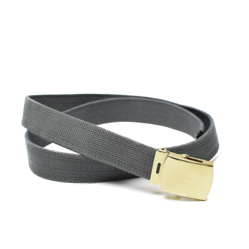 Canvas Army Military Casual Grey Belt med guldspänne unisex militäröverskott
