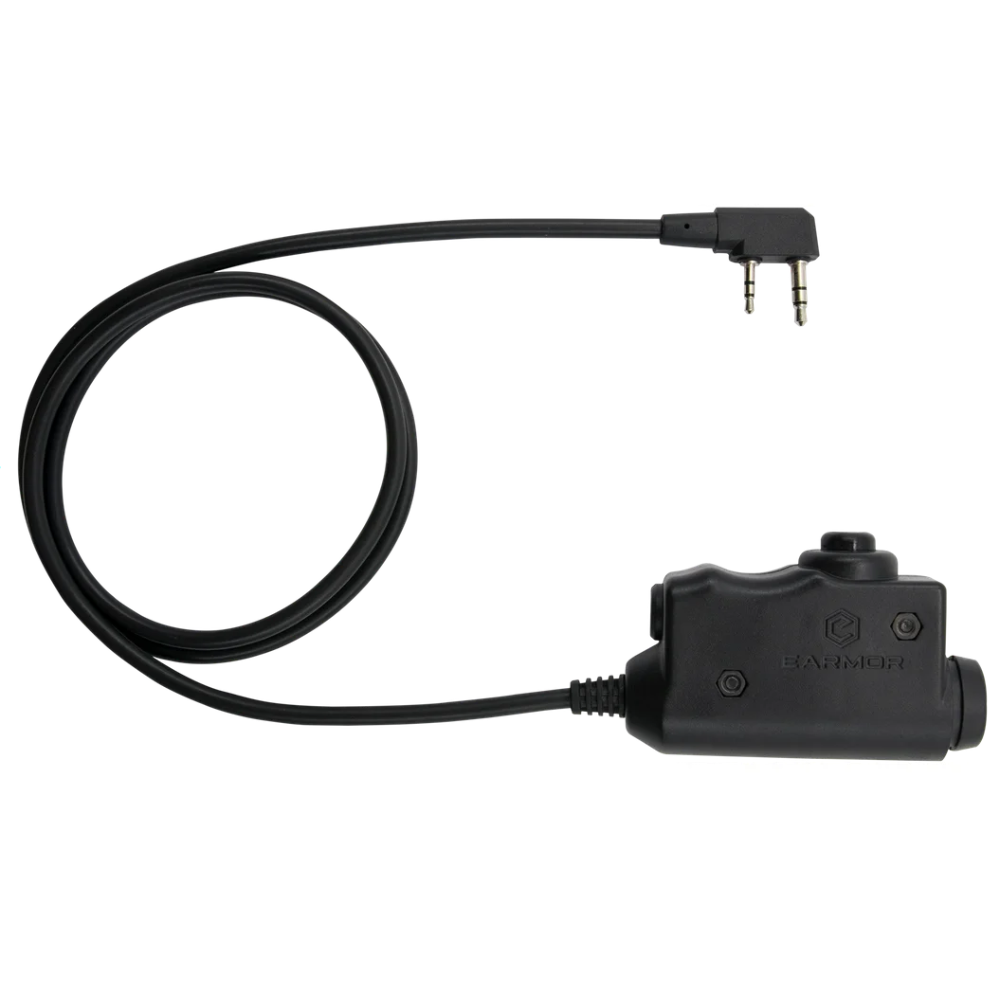 EARMOR M51 PTT kommunikationsadapter Kenwood 2-stifts radiokontakt Svart