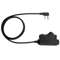 EARMOR M51 PTT kommunikationsadapter Kenwood 2-stifts radiokontakt Svart