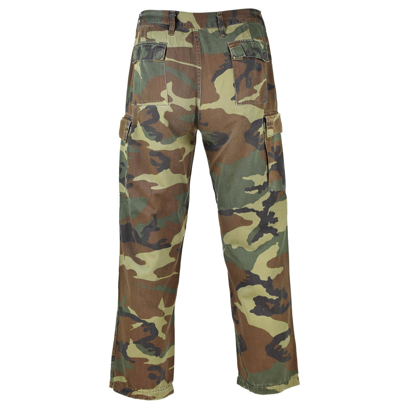Äkta italienska armébyxor Nato Combat Cotton Woodland Camouflage Field Trousers