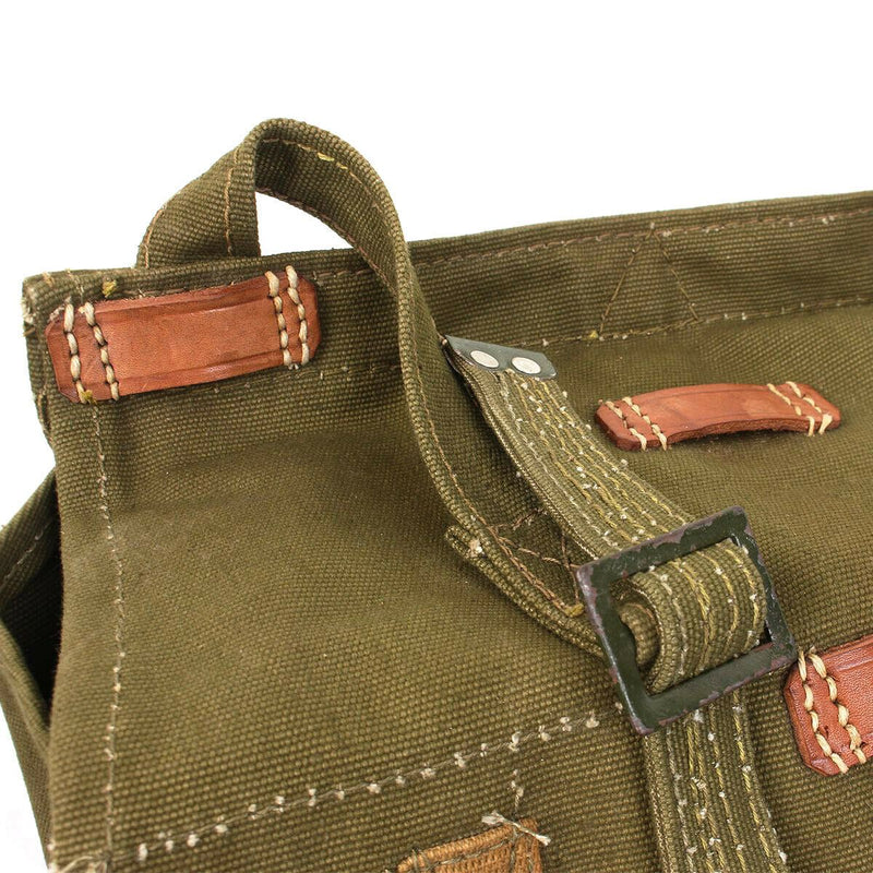 Äkta rumänska armébrödpåse militäröverskott olivduk Haversack överskott