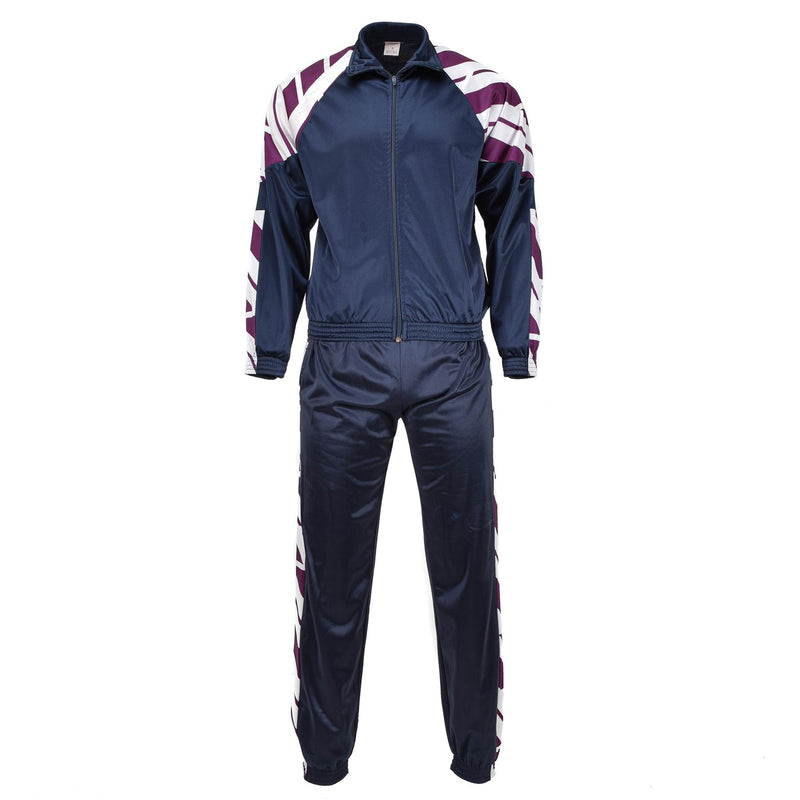Original franska militärskola Sweatpants Sportbyxor randiga kör vandring