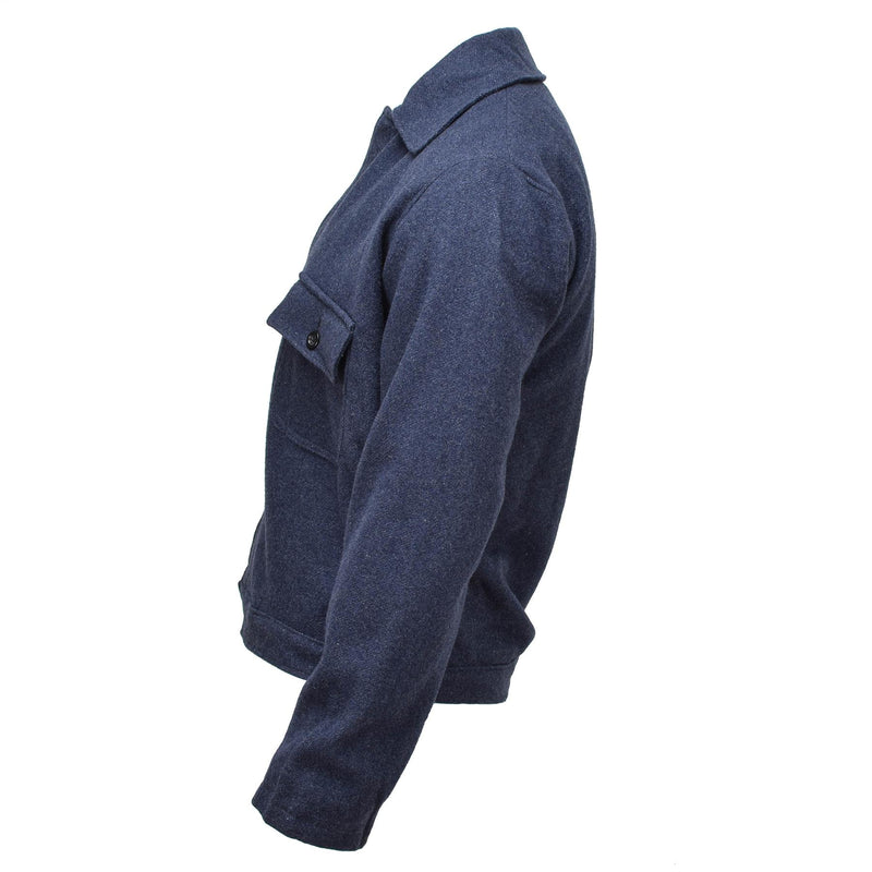 Original italiensk armé vintage ike jacka ullblus klänning jacka enhetlig blå