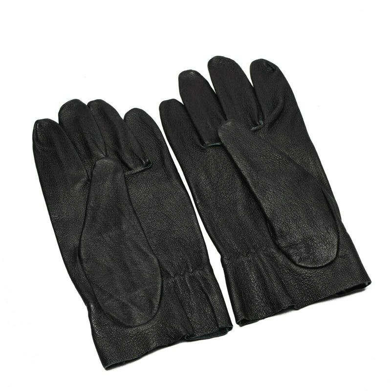 Original tjeckiska arméstridsläderhandskar. Äkta svart läder nytt