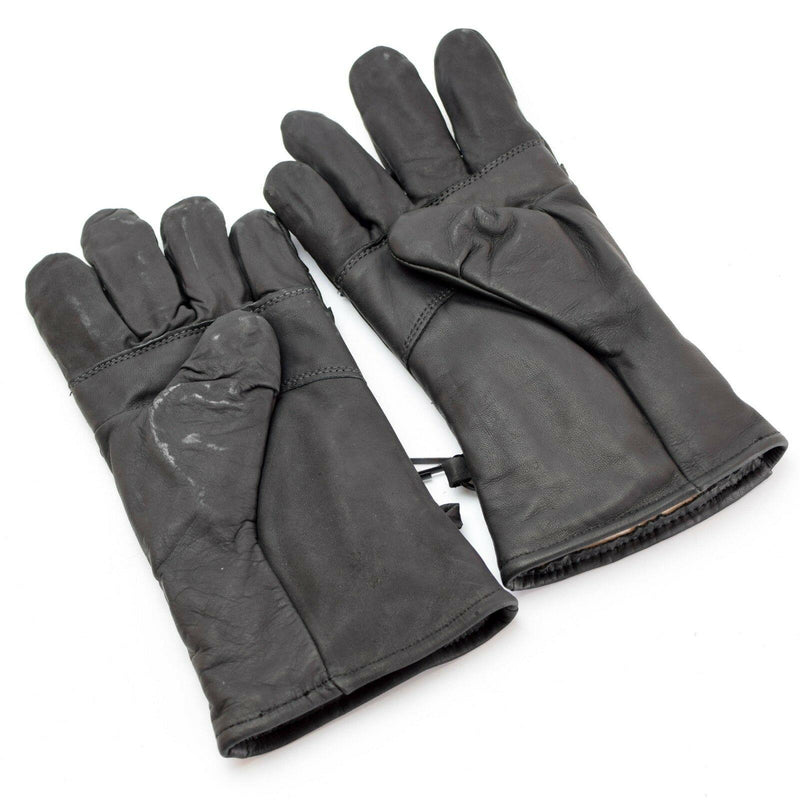 Original US Army Combat Leather Gloves äkta svart läder militär fråga
