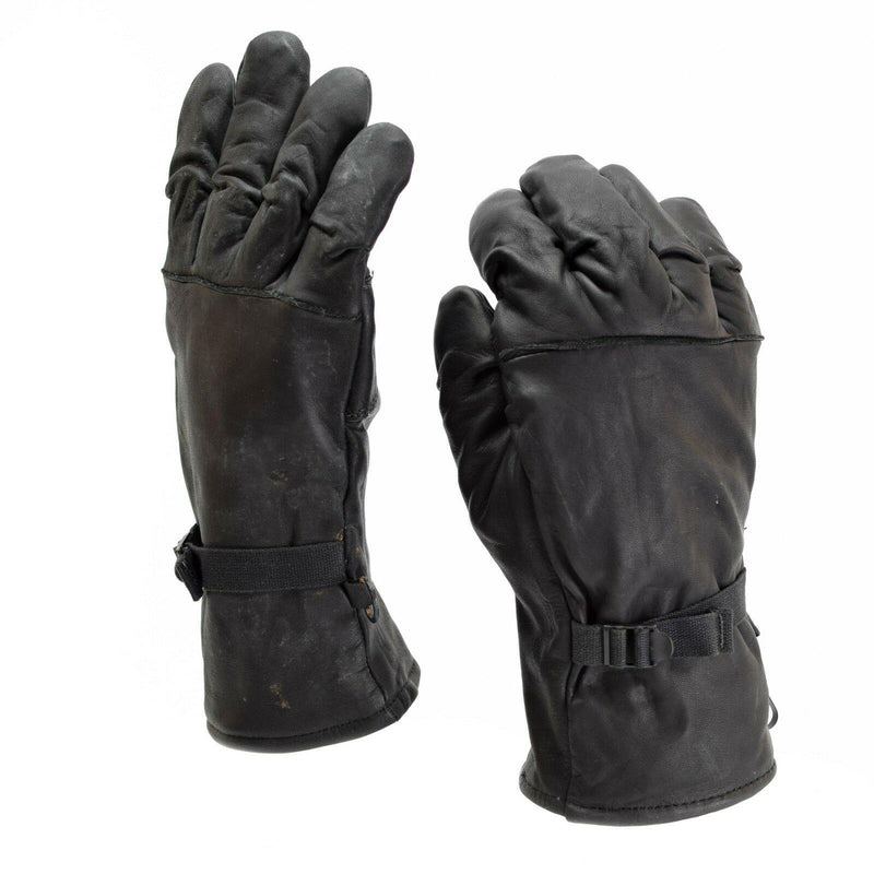 Original US Army Combat Leather Gloves äkta svart läder militär fråga