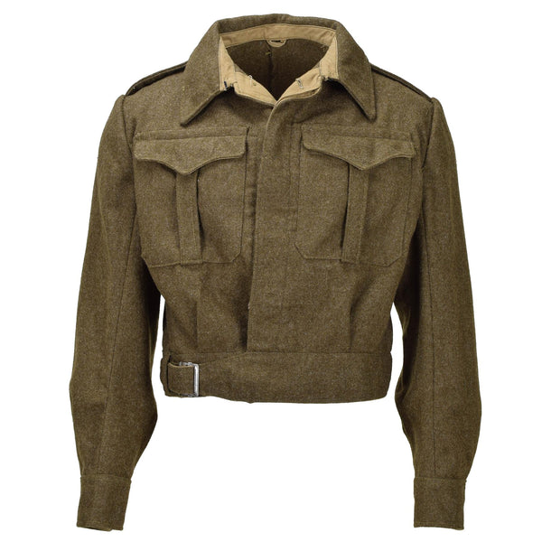 Original Greek Army Eisenhower Ike Jacket Olive Wool Vintage Field Military