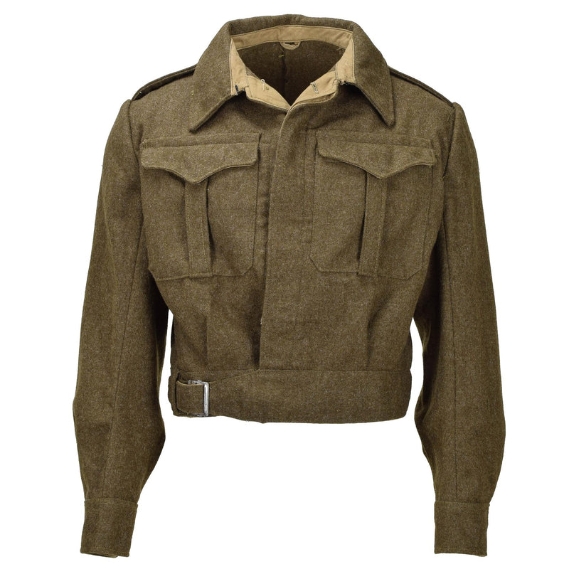 Original Greek Army Eisenhower Ike Jacket Olive Wool Vintage Field Military