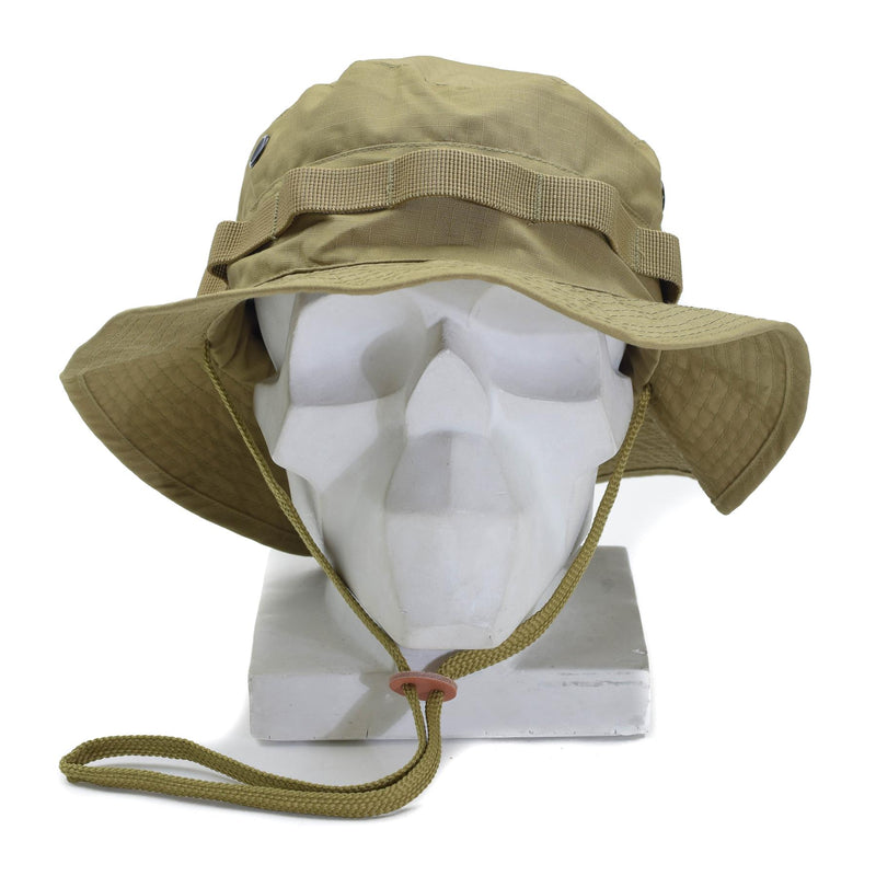 Mil-Tec Brand Military Style Coyote Boonie Hat RipStop Lightweight Camping Cap