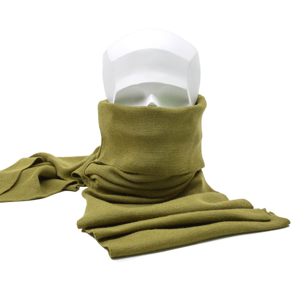 Äkta holländska arméns halsduk Khaki Militäröverskott halsrör Merino Wool Cotton Ny