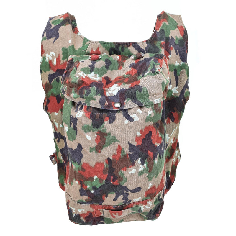 Äkta schweiziska arméstrid Taz 83 Camo Vest ryggsäck dagspack militär Schweiz