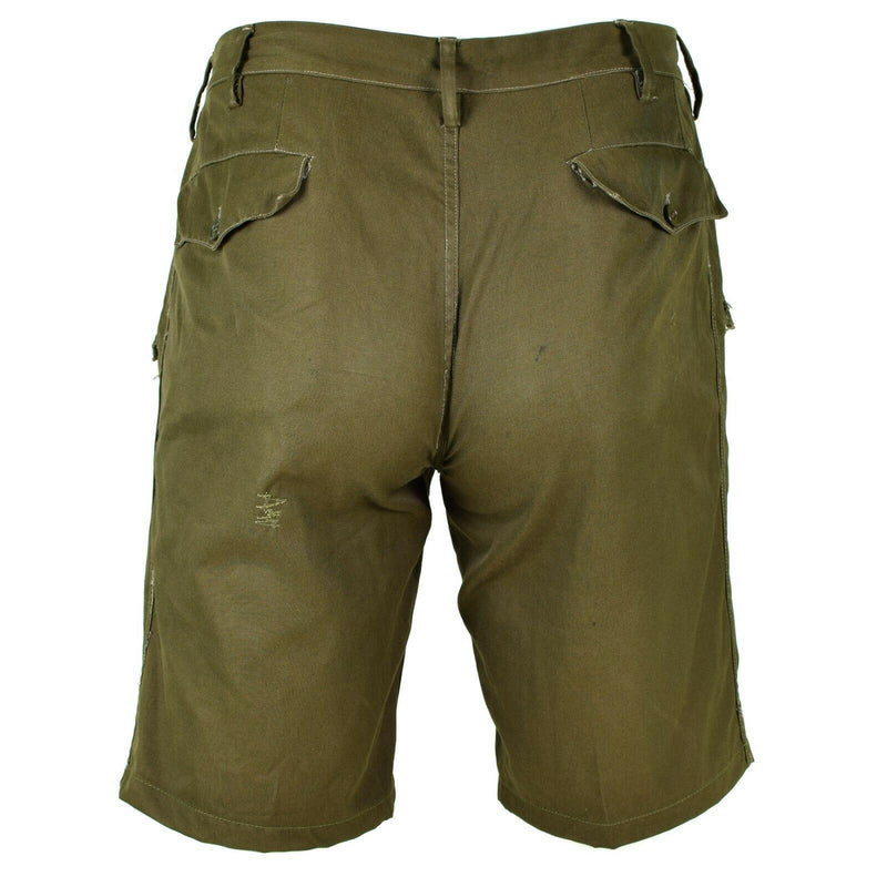 Äkta italienska arméshorts oliv chino militär fält Bermuda vintage bdu