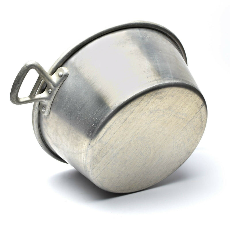 Original fransk armé stor matlagningspott. Aluminium militär mess tennpanna
