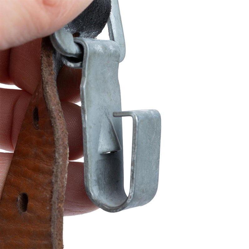 Original Österrikisk armé y-rems hängslen äkta läder vintage militäröverskott