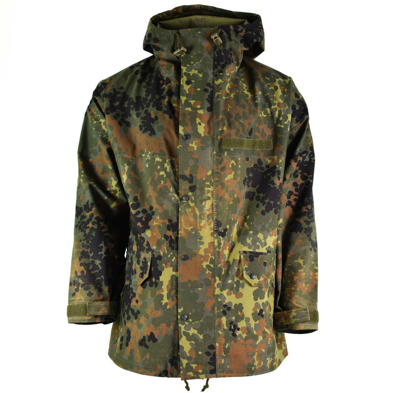 Original German Army Field Jacket Goretex Flecktarn Waterproof Rain Parka Ny
