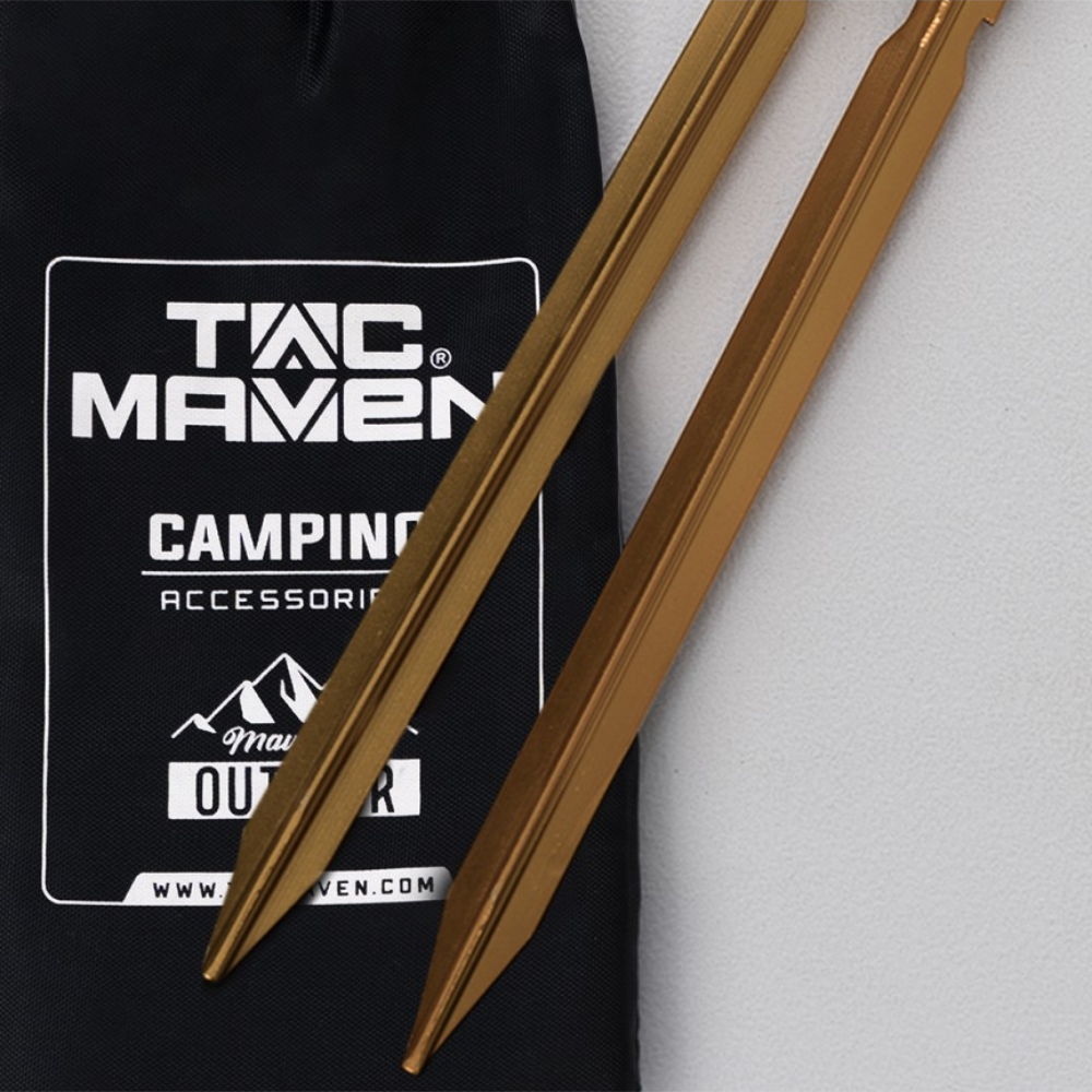 TAC MAVEN Ground Nails Aluminium Tält Presenning Peg Set 4 Camping Tillbehör