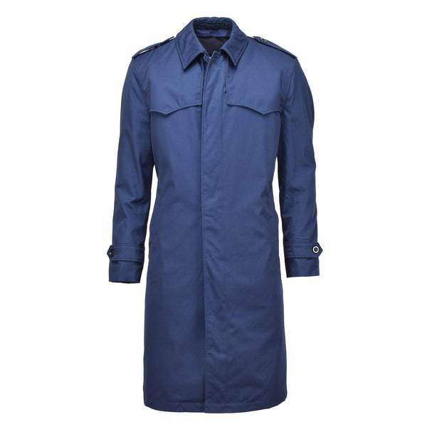 Original Dutch Military Issue Men's Raincoat quiltad foder Trenchcoat Solid Blue