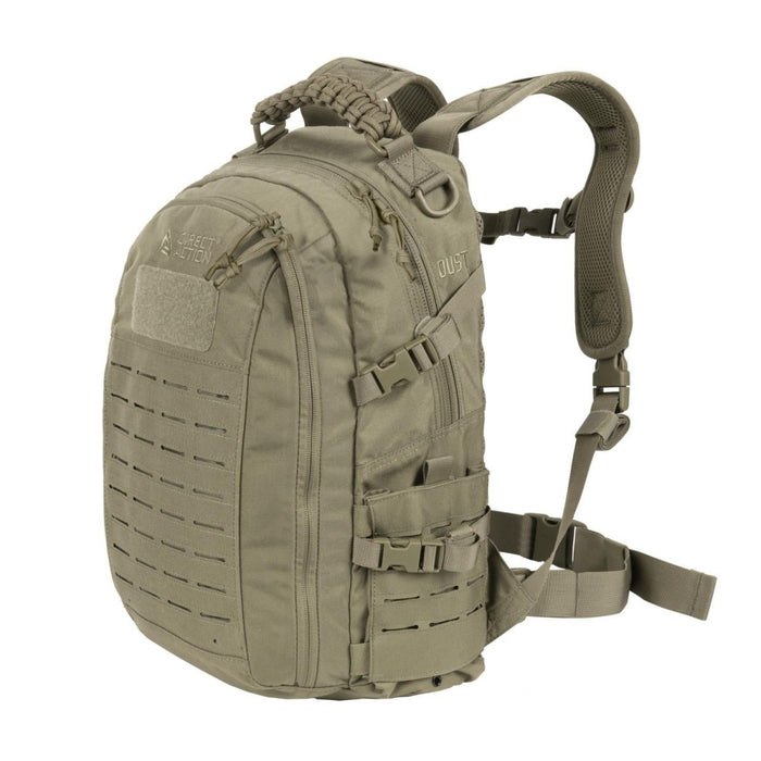 Direct Action Dust 20L taktisk ryggsäck i adaptiv grön med laserskuren MOLLE, vadderade remmar och slitstarkt 500D Cordura-tyg