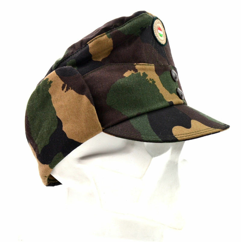 Äkta ungerska camo armé vinterkapslock militär fälthatt med färgmärke ny