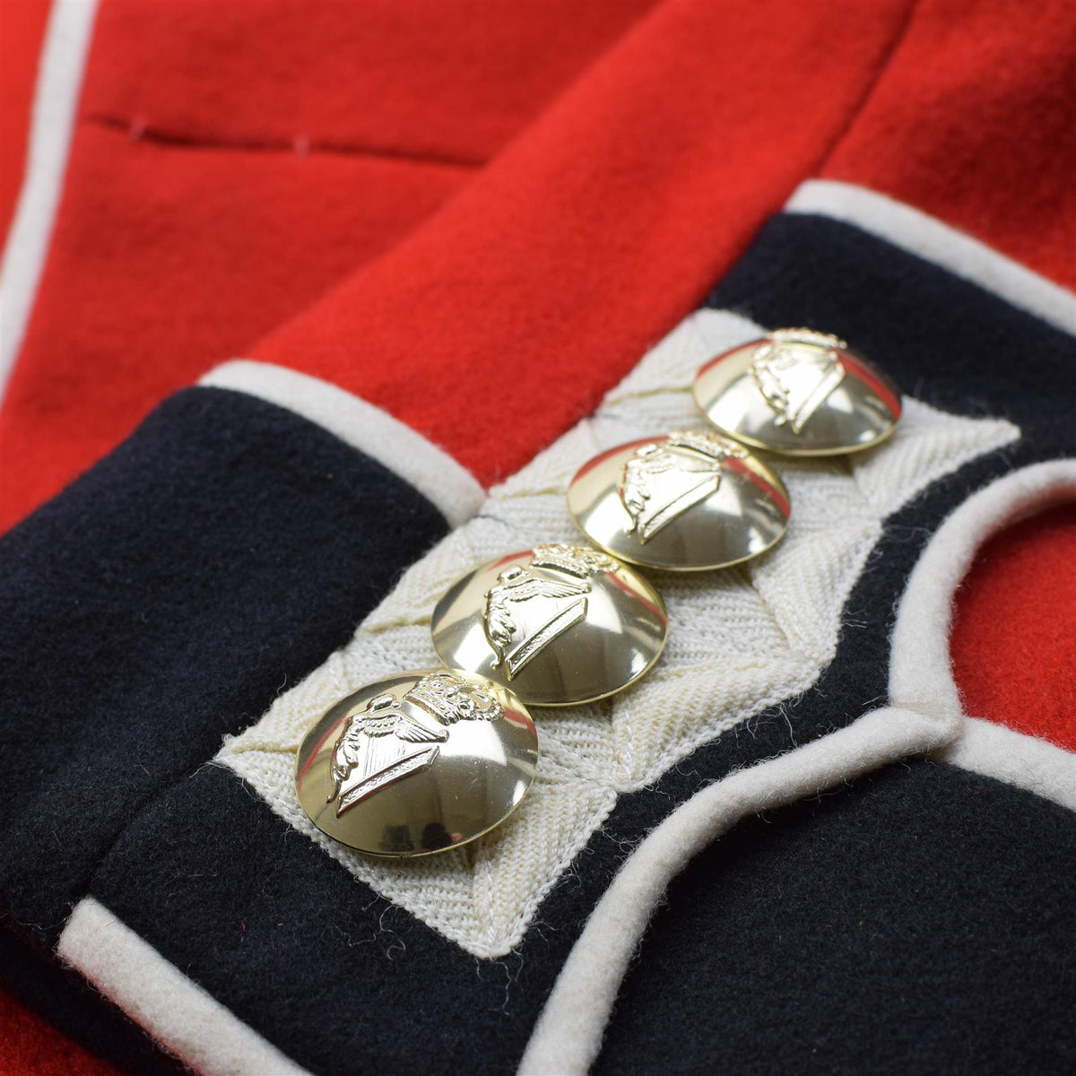 Äkta brittisk arméjacka uniform tunika röd klänning scarlet guards kavalleriet