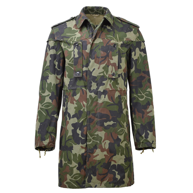 Original rumänska militär parka m93 camo blad huva långjacka taktisk ny