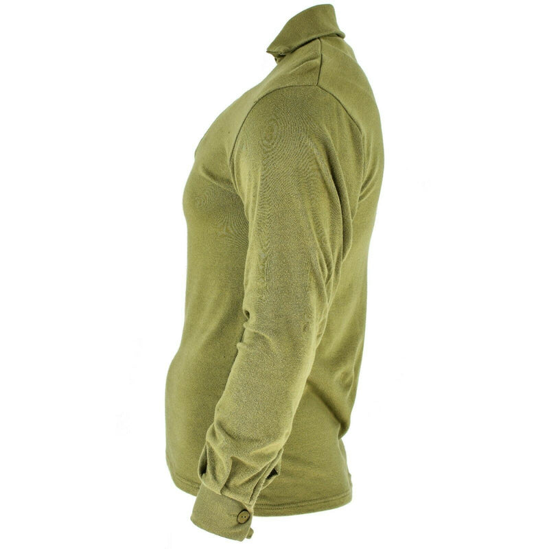 Original British Army Tricot Shirt dragkedja undertröja dragkedja termisk grön od