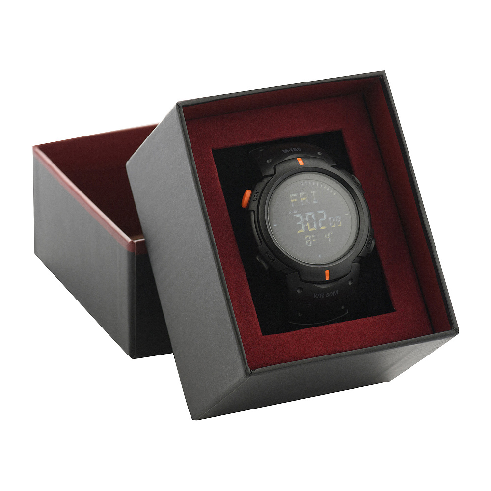 M-Tac Tactical Compass Watch Digital stoppur Larmtimer 5ATM Svart