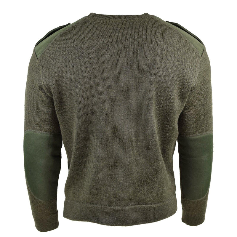 Äkta franska armétröja olivkommando militära män pullover rund hals ny