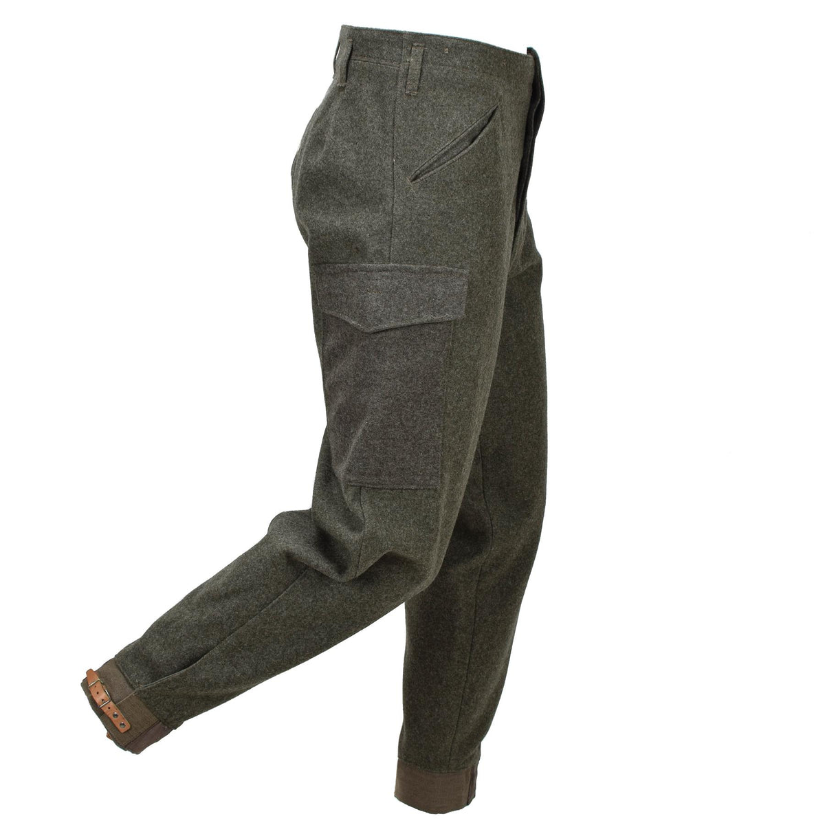 Original Swedish Army M39/58 Fältbyxa Ull Cargo Surplus Olivgrön