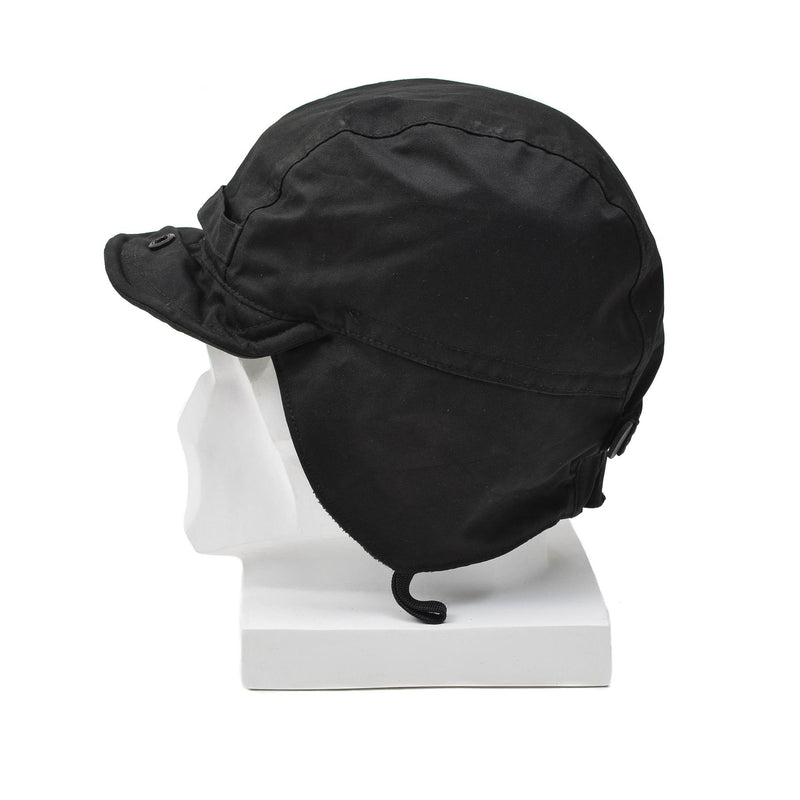 Original holländsk fallskärmshoppare hatt ranger cap öronflikar brim vindtät svart överskott