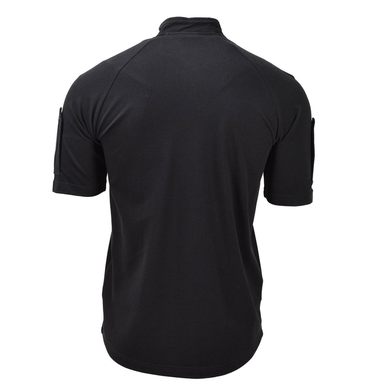 Original British Army Police Tactical T-shirts Kort ärm Zipping Black New