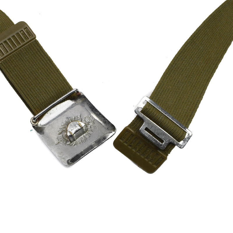Äkta spanska armébältet Vintage Canvas Metal Buckle Formal Belt Military Issue