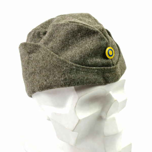 WWII Swedish Army Winter Wool Side Cap Military Field Cap Garrison Hat