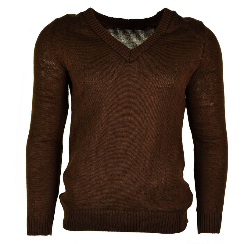 Original bulgarisk armé pullover v-ring tröja brun ny